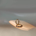 Gold Plated Sterling Silver Hoops Studded with White cz
