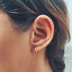 Gold Plated Sterling Silver Hoops Studded with White cz