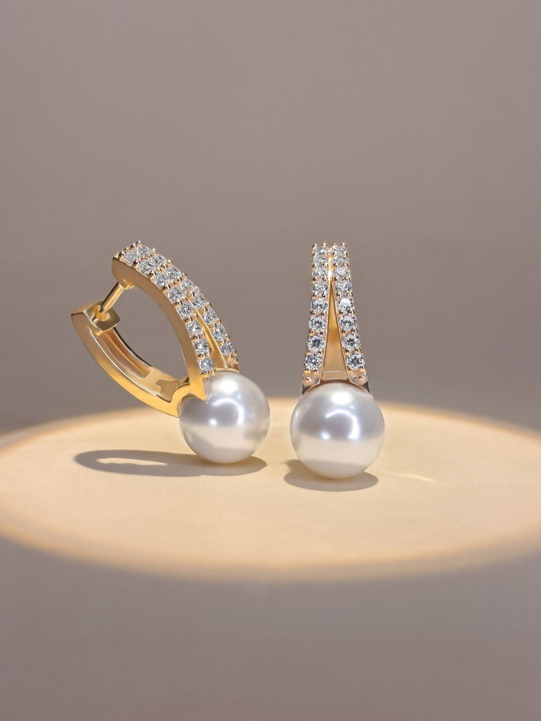 Pearl & Diamond Hoop Earring