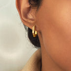 Gold Plated Sterling Silver Earring Studded With White Cz