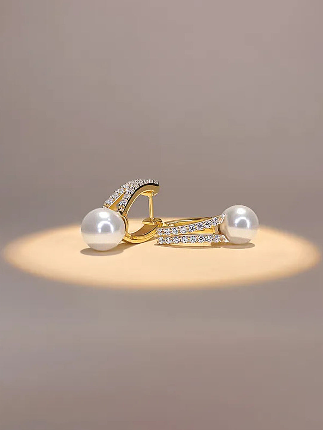 Pearl & Diamond Hoop Earring