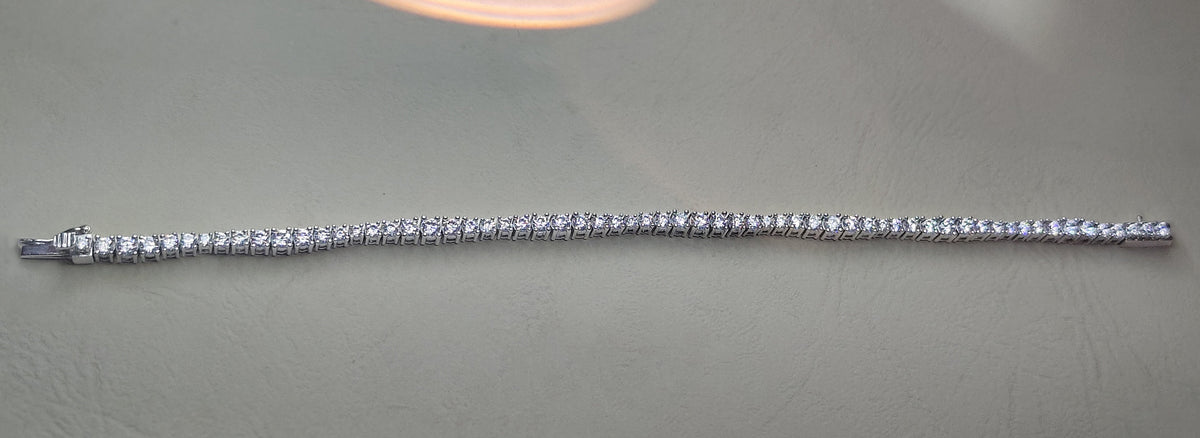 Sterling Silver Tennis Bracelet with Sparkling CZ