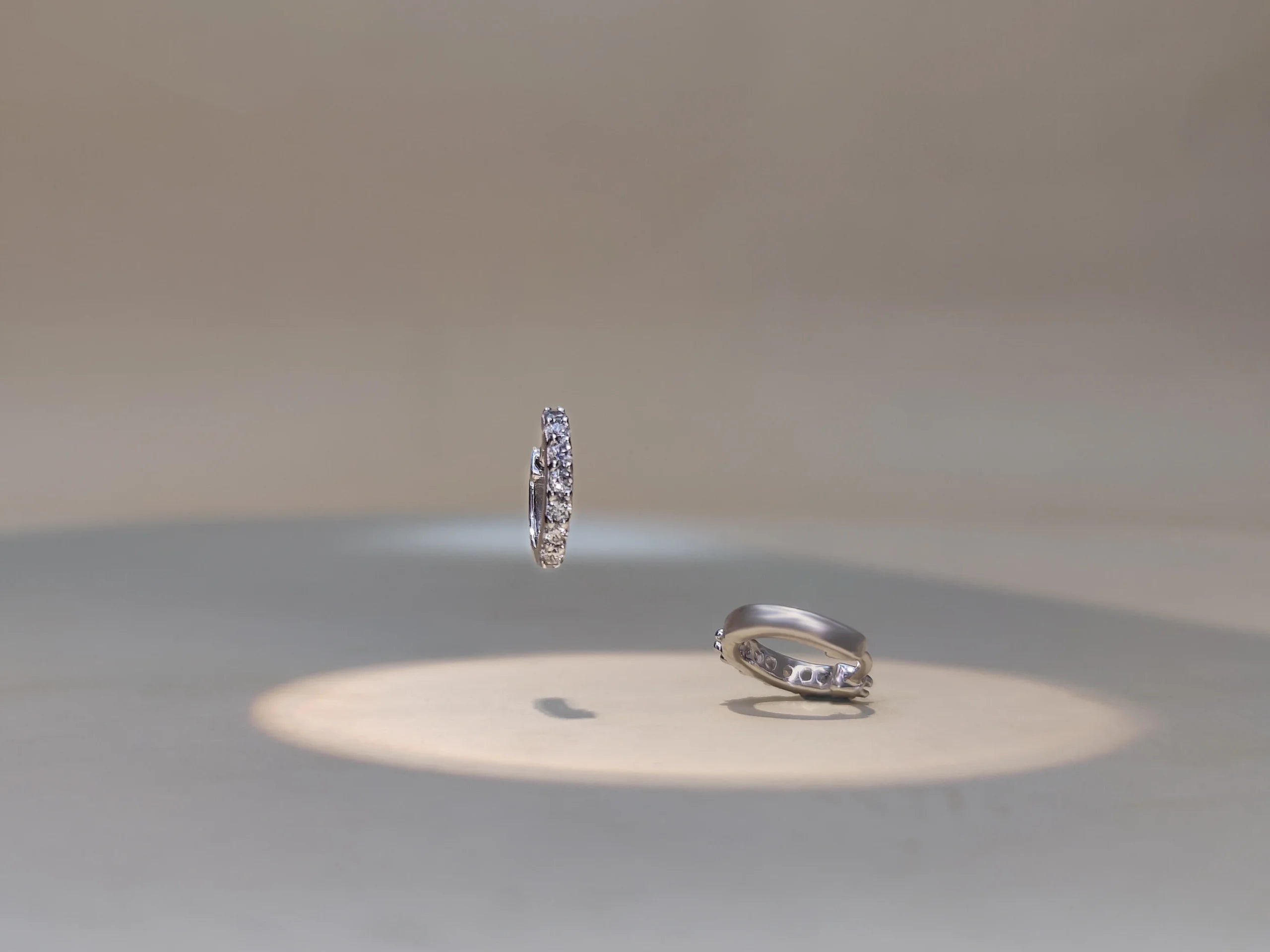 Classic diamond hoop earrings