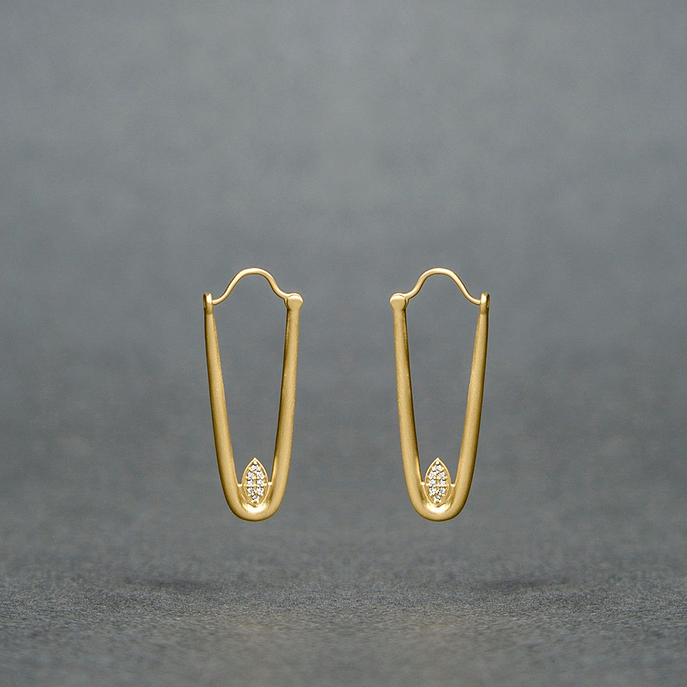Silver Earrings for Women with Sculptural V Design