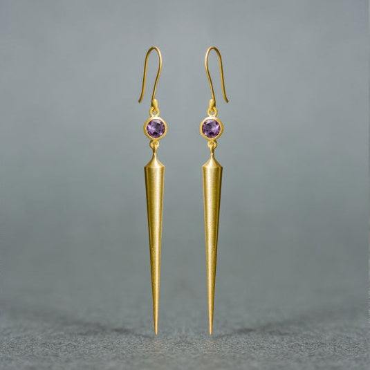 Art Deco Silver Pure Earrings with Dagger Drop Design
