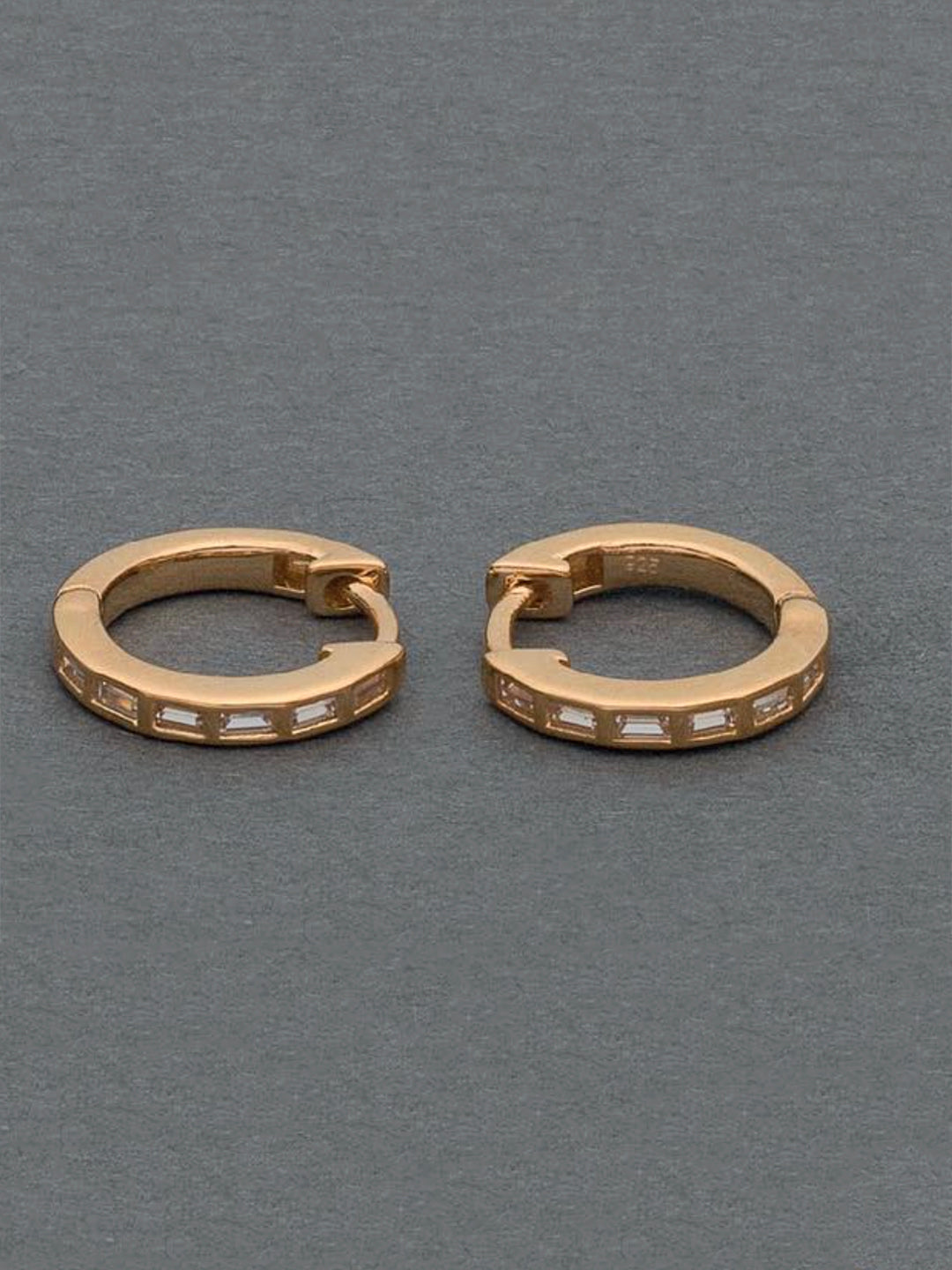 Medium baguette Diamonds Hoop Earrings