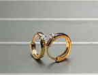 Hoop Earrings with Sparkling Prong Set CZ
