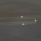 Minimal bezel-set diamond station chain Necklace