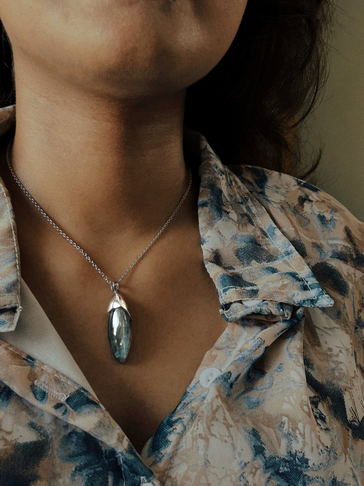 Celebrity Sterling Silver Pendant with Labradorite Stone