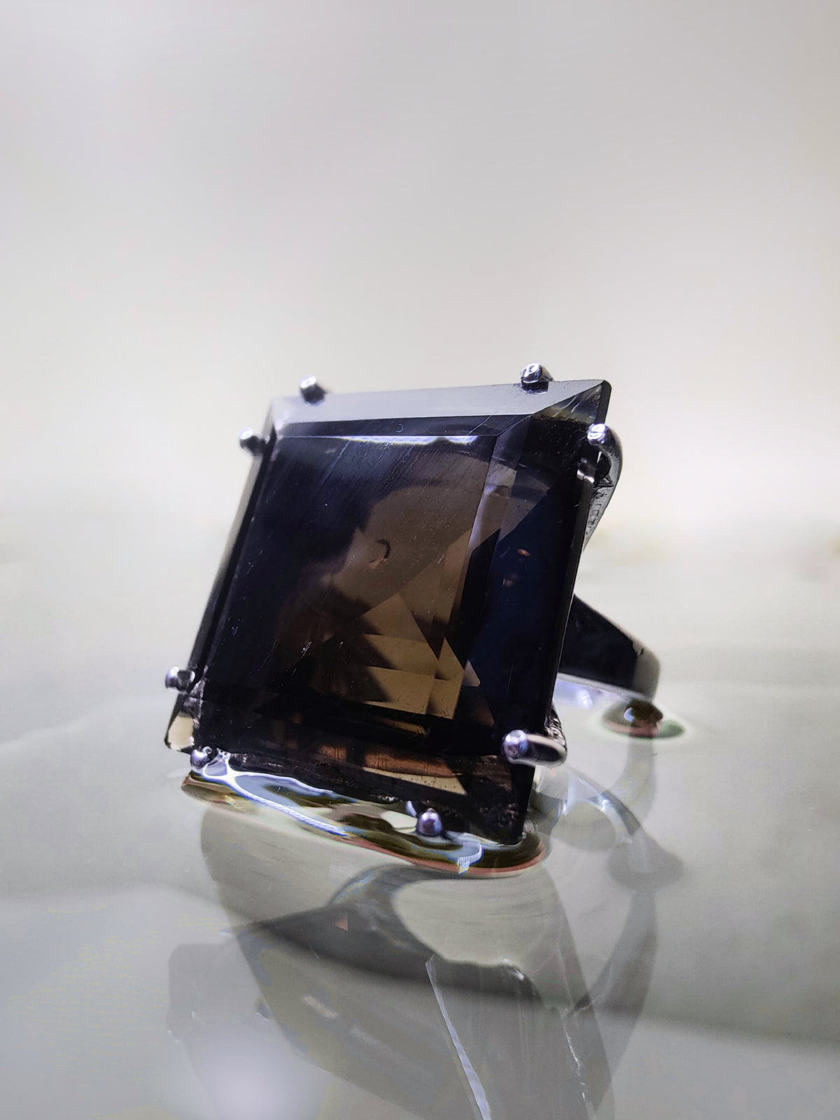 Unique Silver Rings – 925 Sterling Silver & Smokey Quartz
