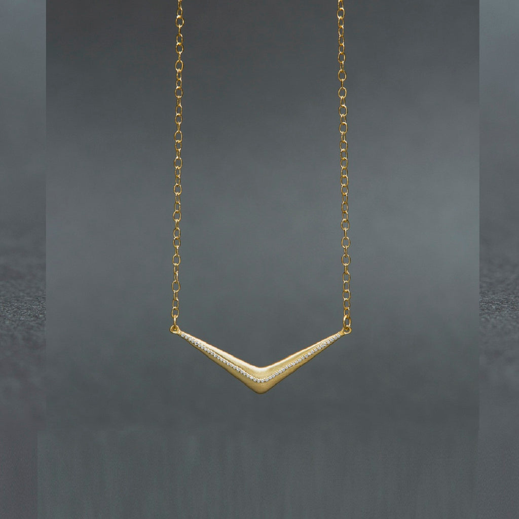 925 Sterling Silver Pendent Gold Plated with White cz