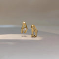 Gold Plated Sterling Silver Gold Plated Ear Cuff Studded With White Cz