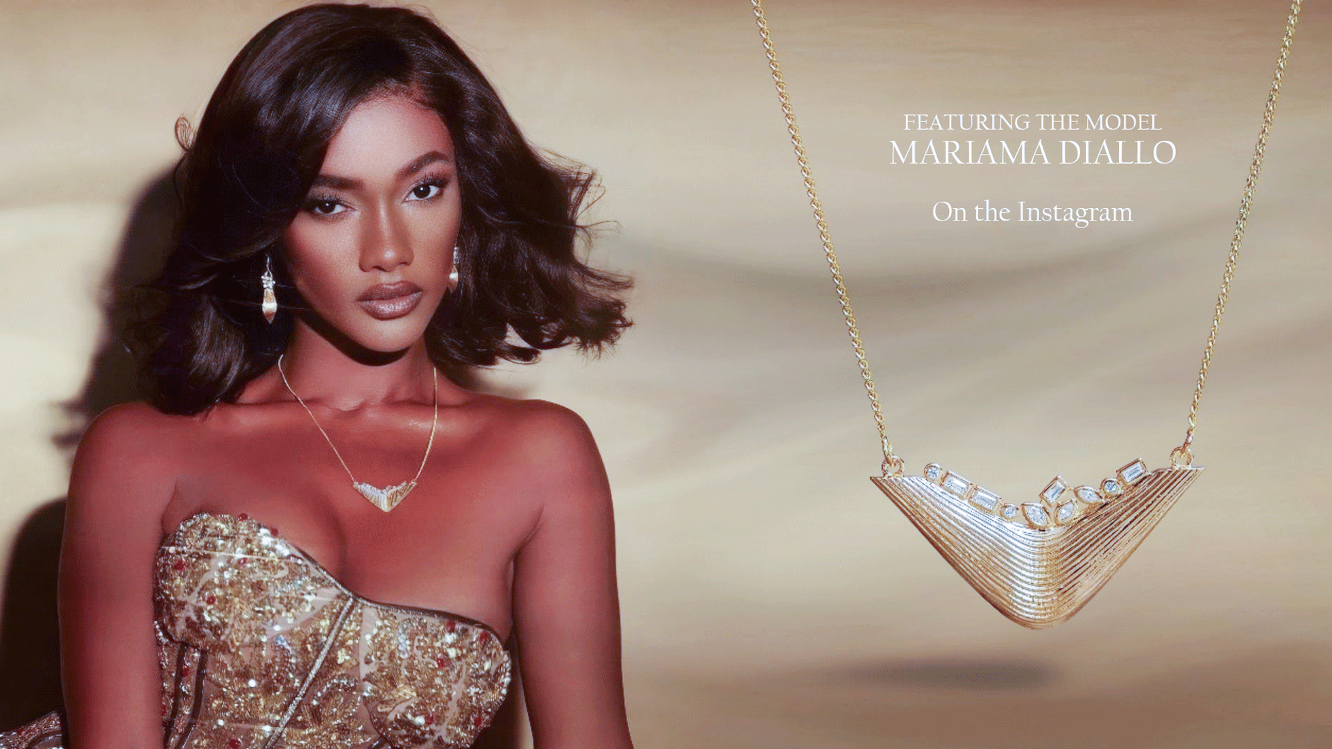 Mariama Diallo in lab grown flowy necklace