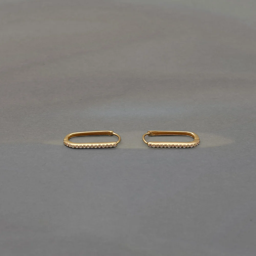 Rhodium Plated Sterling Silver Hoops Studded With Natural Diamonds - Image 4