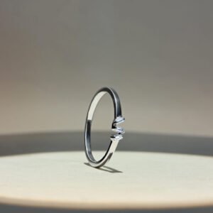 Delicate Triple Diamond Minimalist Ring