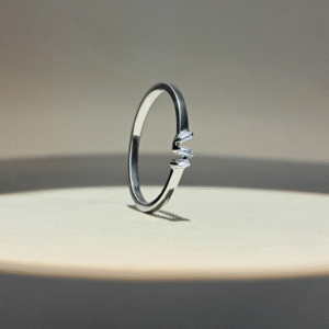 925 Sterling Silver Ring in Rhodium Plating with White Cz