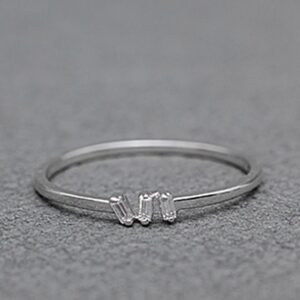 925 Sterling Silver Ring in Rhodium Plating with White cz