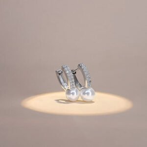 pearl diamond earring