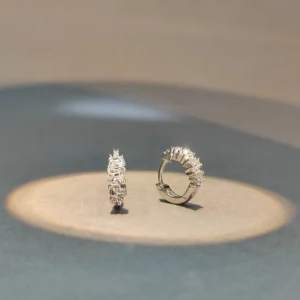 Baguette Diamonds Hoop Earring