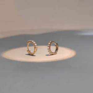 Classic diamond hoop earrings