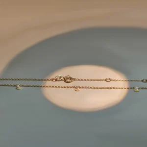 Minimal bezel-set diamond station chain Necklace